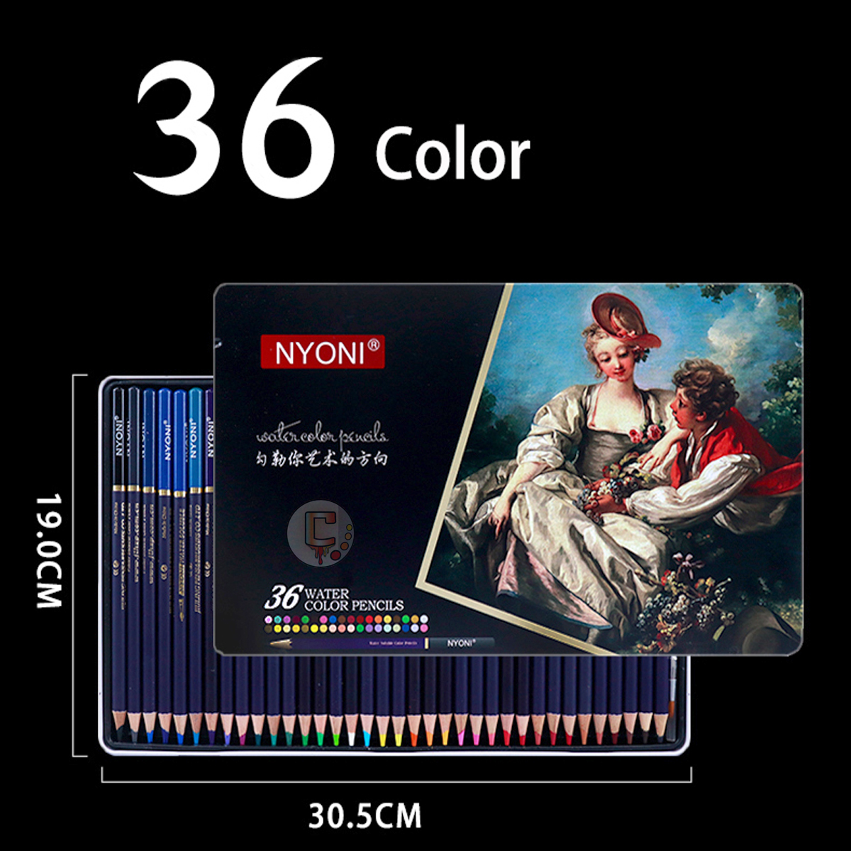 NYONI water soluble 36 shades color pencil