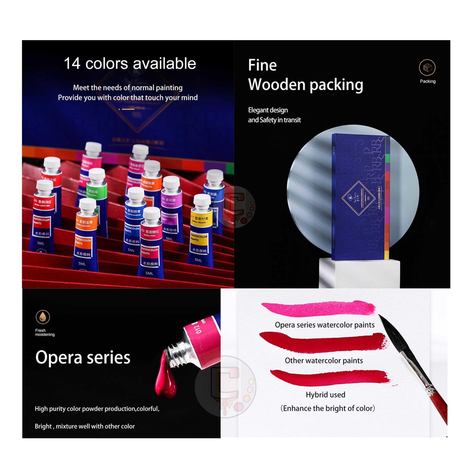 paul rubens opera series 5ml 14 colors fluorescent watercolor paint